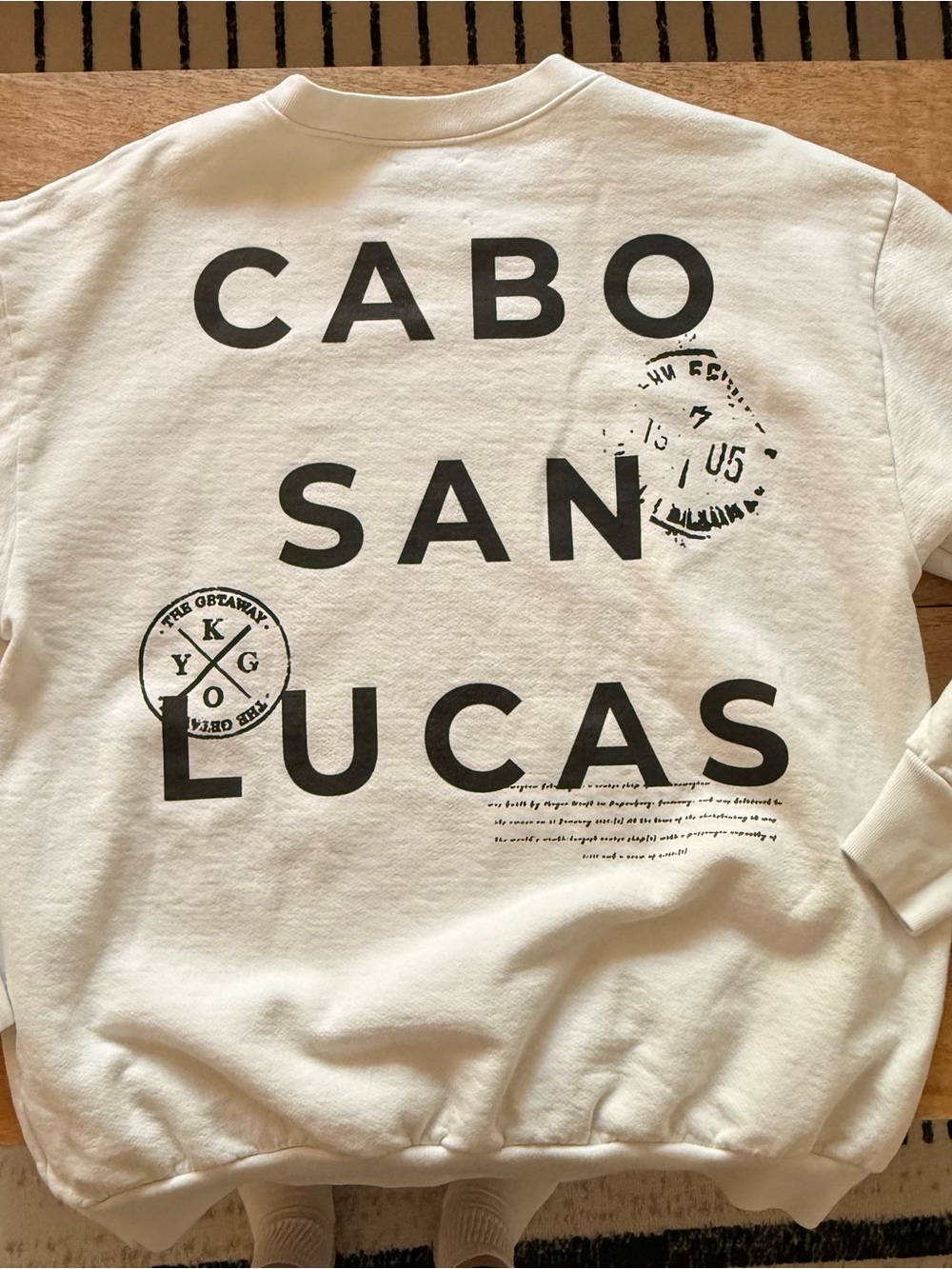 Cabo Palm Tree Festival Crewneck Sweatshirt - White